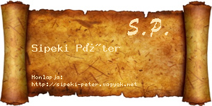 Sipeki Péter névjegykártya
