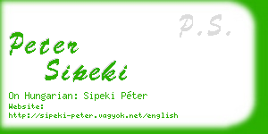 peter sipeki business card
